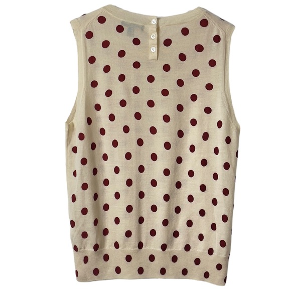 J Crew Jackie Shell Cream + Dusty Red Sequins Polka Dot Size Medium - Picture 6 of 9